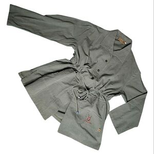 South African Singita Safari Chore Barn Cargo Travel Vacay Drawstring Jacket Med